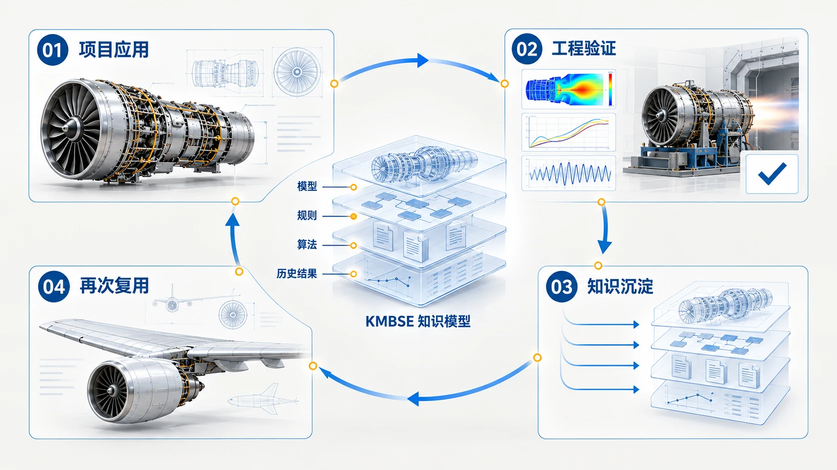 工程知识闭环图：项目应用、工程验证、知识沉淀与跨项目复用